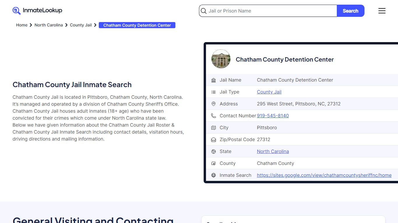 Chatham County Jail Inmate Search - Inmate Lookup